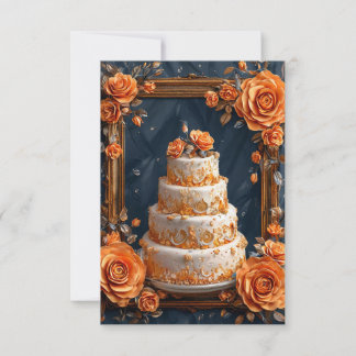 Decorated three-tier cake Luxury Celebration 🎂🌸 Invitation