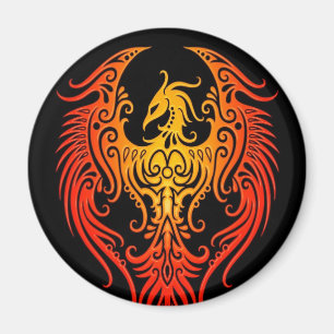 Decorated Tribal Phoenix Magnet