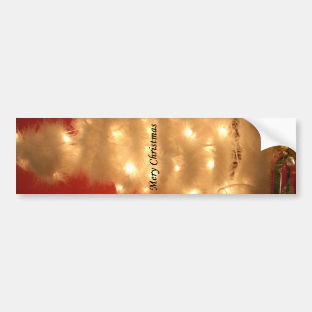 Decorated White Christmas Tree Collection Bumper Sticker (Front)