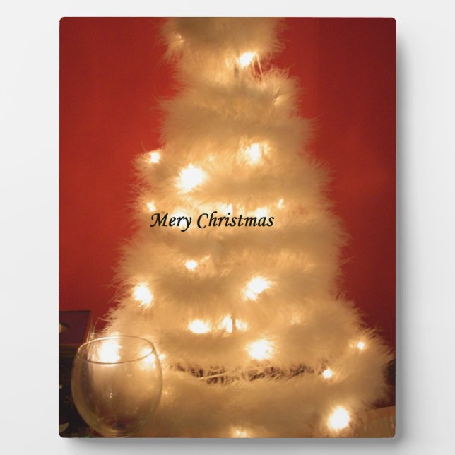 Decorated White Christmas Tree Collection Plaque (Front)