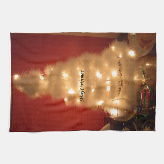 Decorated White Christmas Tree Collection Tea Towel (Horizontal)