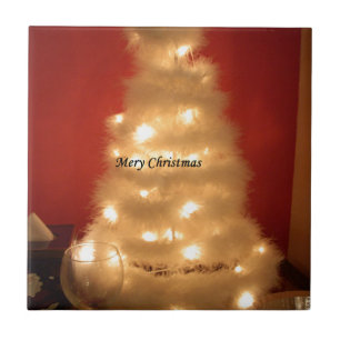 Decorated White Christmas Tree Collection Tile