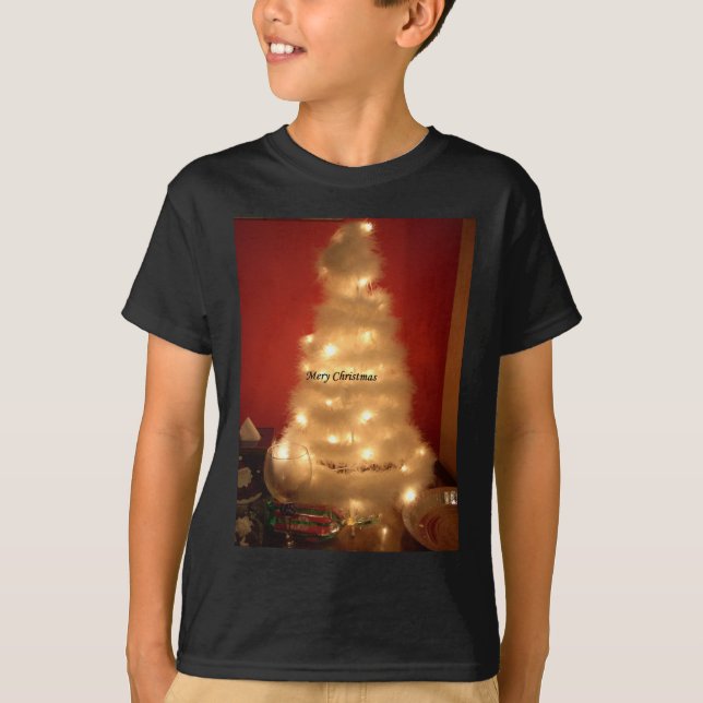 Decorated White Christmas Tree  T-Shirt (Front)