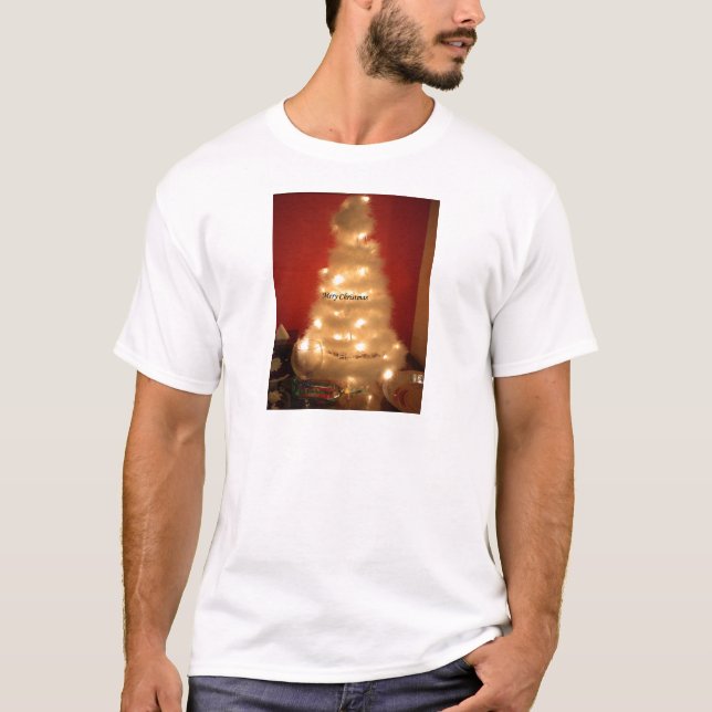 Decorated White Christmas Tree  T-Shirt (Front)