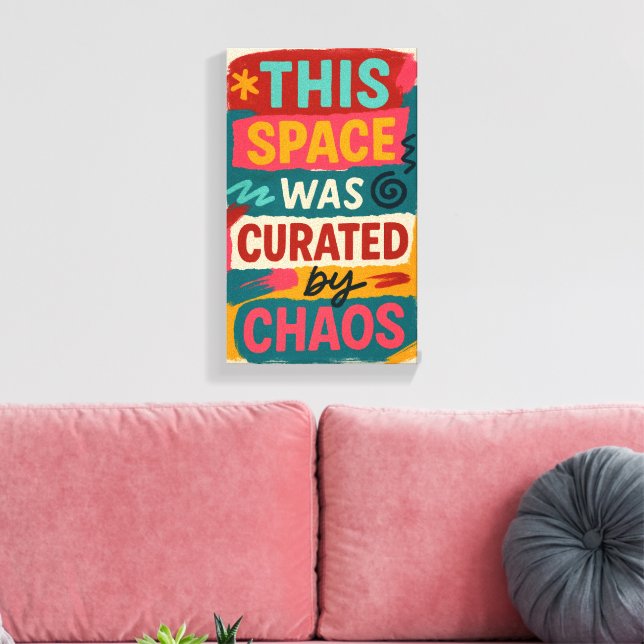 Decorated With Delusion & Taste Modern Canvas Print (Insitu(LivingRoom))