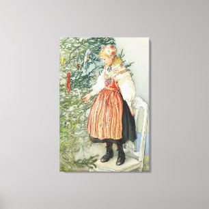 Decorating the Christmas Tree - Carl Larsson Canvas Print