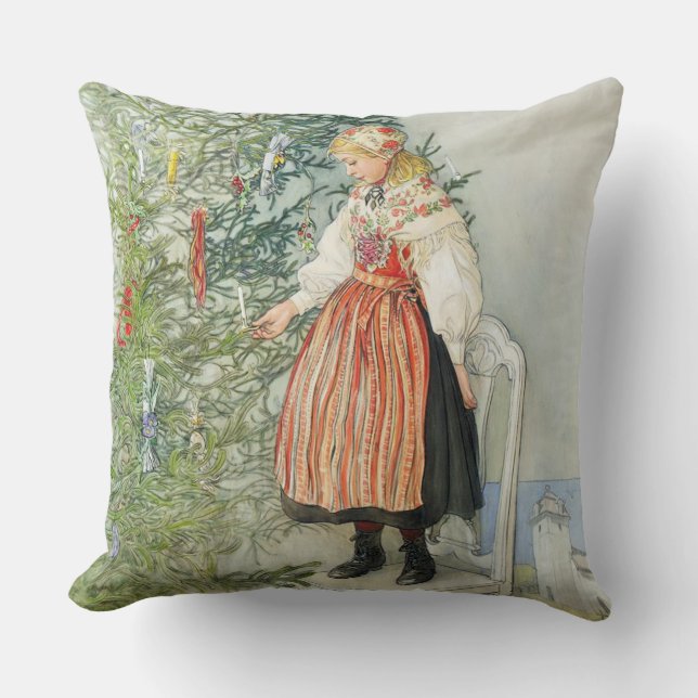 Decorating the Christmas Tree - Carl Larsson Cushion (Front)