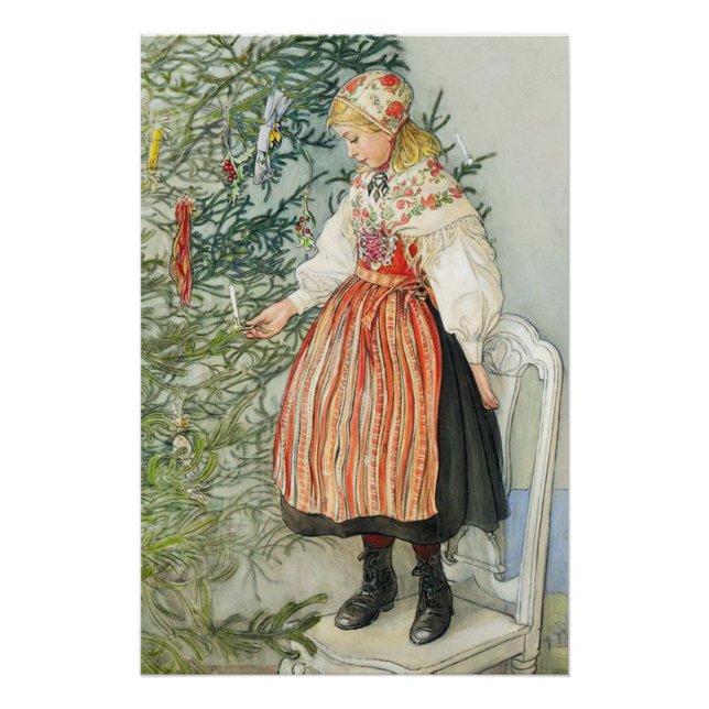 Decorating the Christmas Tree - Carl Larsson Poster (Front)
