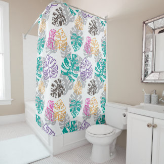 decoration leaves shower curtain