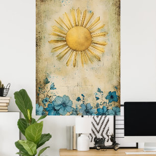 décoration murale de type Sunburst. Poster