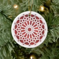 Décoration Noël céramique Mosaïque marocaine rouge