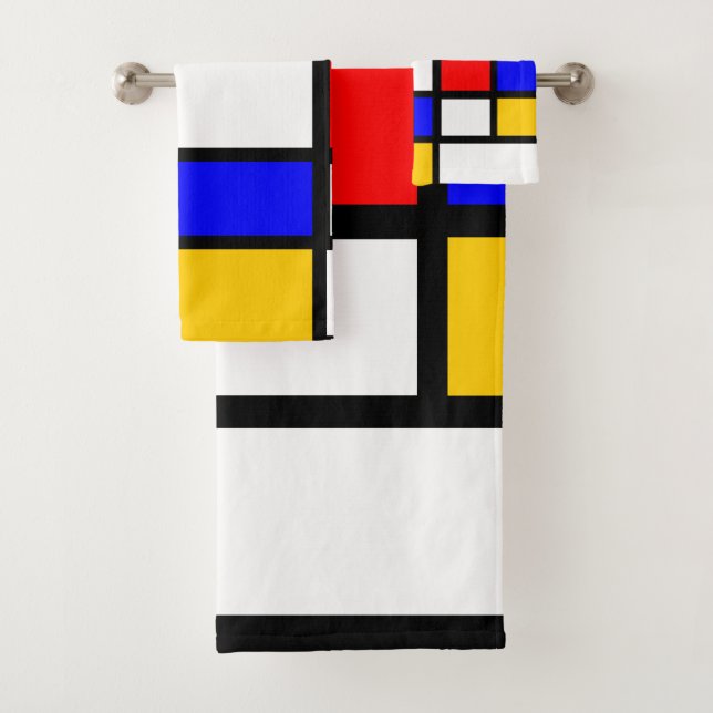 Decoration Style Art Mondrian Bath Towel Set (Insitu)