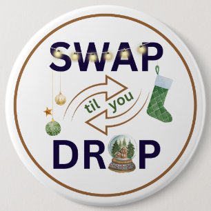 Decoration Swap Out Christmas Thank You Gift Tag 6 Cm Round Badge