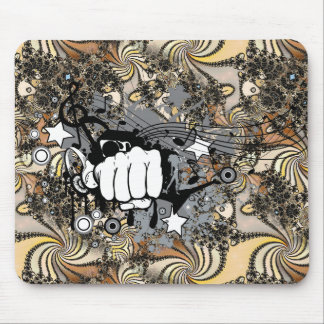 Decoration with fractal image and a fist mouse pad