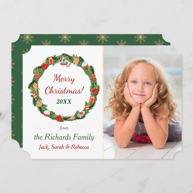 Decoration Wreath Photo Template Christmas (Front/Back)