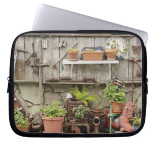 Decorations on wooden fence, Catalina Island, Laptop Sleeve