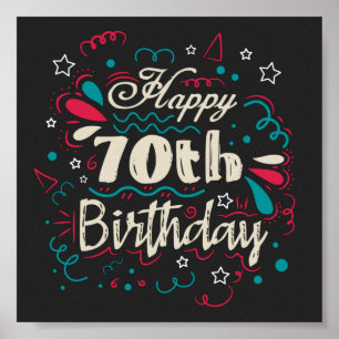 Decorative 70th Birthday Poster