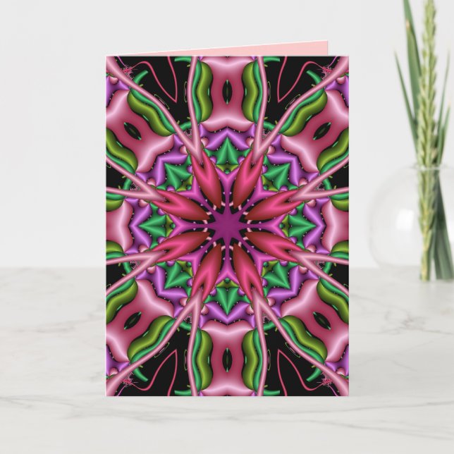 Decorative abstract Birthday card with text (Front)