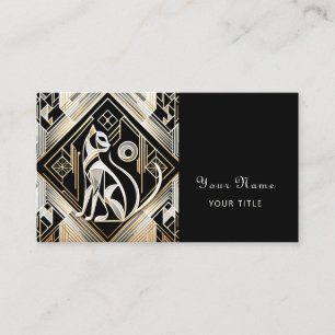 Decorative Abstract Black Cat Business Card