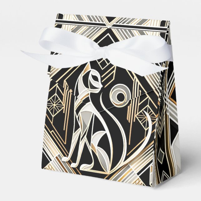 Decorative Abstract Black Cat Cat Cat Favour Box (Front Side)