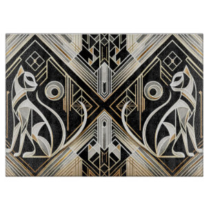 Decorative Abstract Black Cat Cutting Board