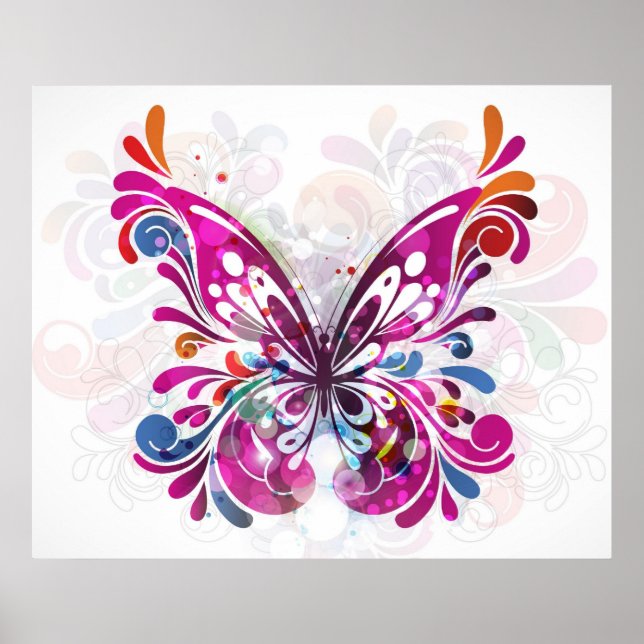 Decorative abstract Butterfly Poster (Front)