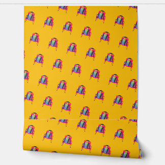 Decorative  Abstract Chair Diagonal Yellow  Wallpaper