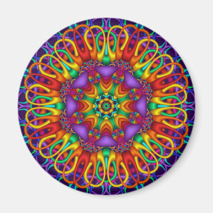 Decorative abstract mandala magnet