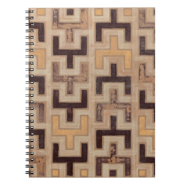 Decorative African Mudcloth Pattern Spiral Notebook (Front)