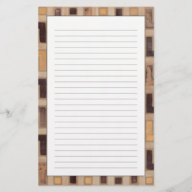 Decorative African Mudcloth Pattern Stationery (Front)