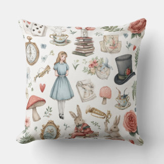 Decorative Alice in Wonderland Throw Pillow
