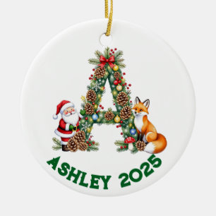 Decorative alphabet A reindeer Ornament ginger men