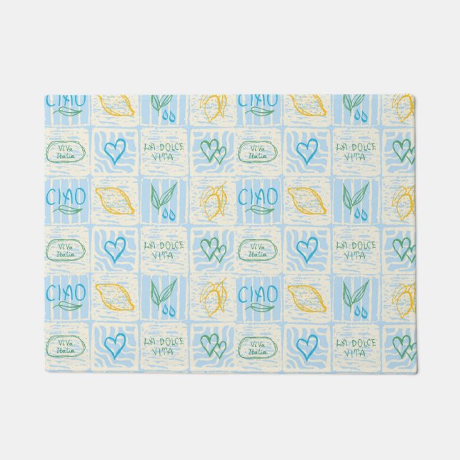 Decorative Amalfi style seamless pattern Doormat (Front)