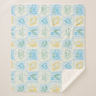 Decorative Amalfi style seamless pattern Sherpa Blanket