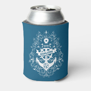 Decorative Anchor custom monogram can cooler