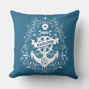 Decorative Anchor custom monogram throw pillows