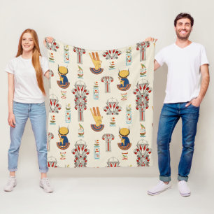 Decorative ancient Egyptian seamless pattern Fleece Blanket