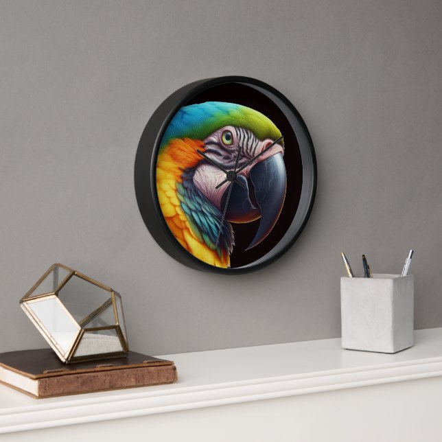 Decorative and Colourful Parrot Wall Clock (Office)