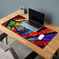 Decorative and modern Stained Glass motive on a de