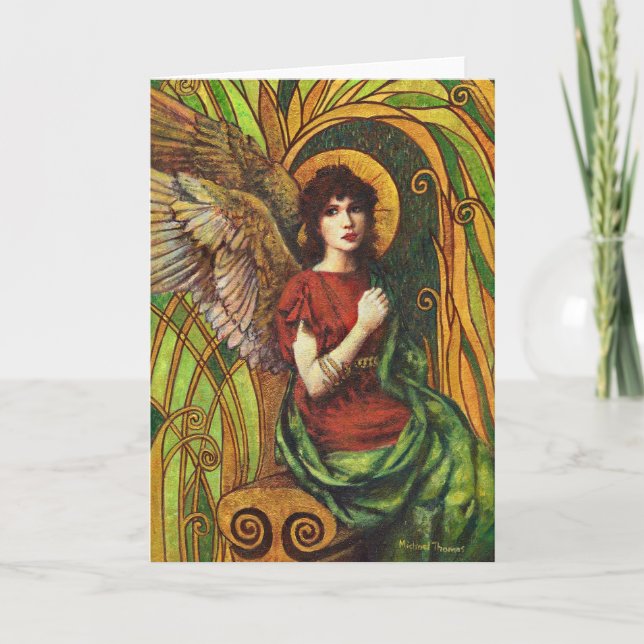 Decorative Angel Design Greetings Card (Front)