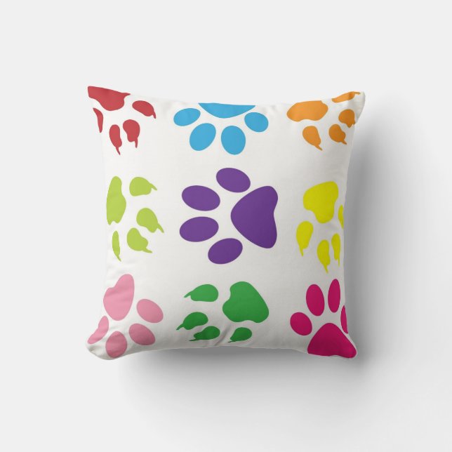 Decorative Animal Paw print pattern dog cat pet Cushion (Front)