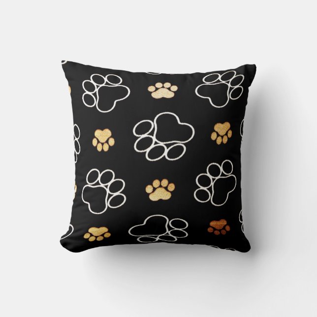 Decorative Animal Paw print pattern dog cat pet Cushion (Front)