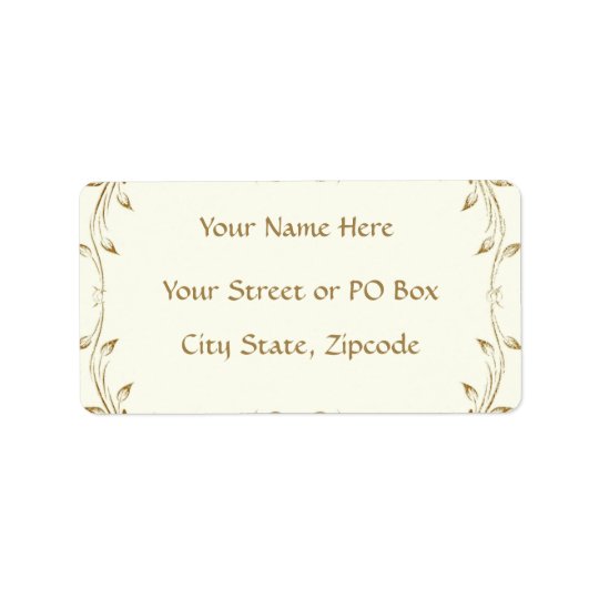 Decorative Antique Gold Border Wedding Address Label