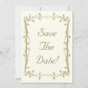 Decorative Antique Gold Border Wedding Save The Date