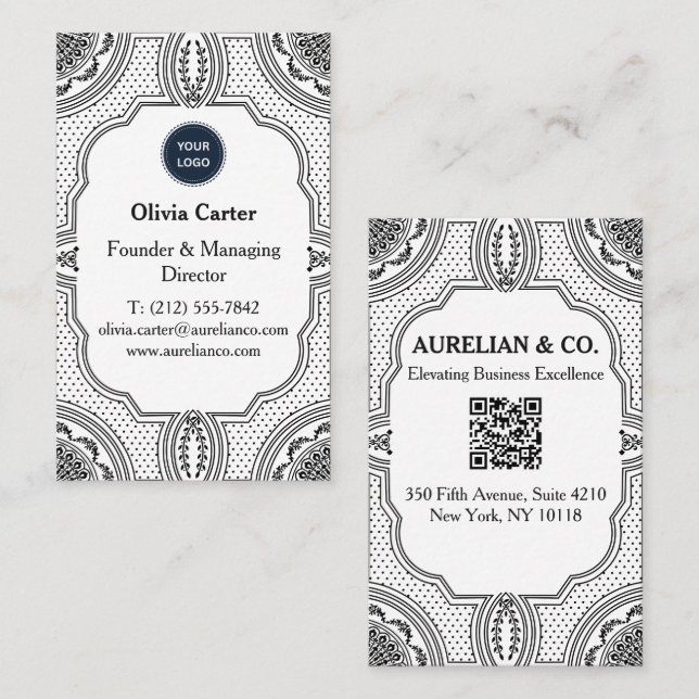 Decorative Art Deco Luxury Business Card (Front/Back)
