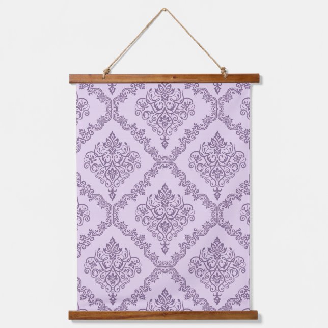 Decorative Art Floral Pattern Flowers Purple Hanging Tapestry (Front)