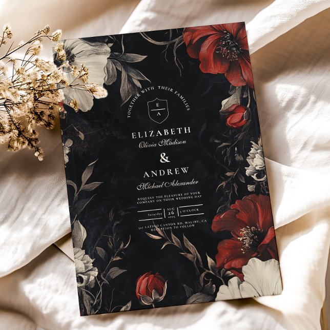 Decorative Art Nouveau Floral Wedding Invitation (Creator Uploaded)