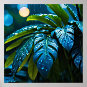 Decorative Art - Rain Drops On The Leaves #1 Poster