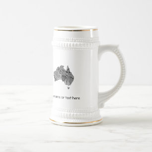 Decorative Australian Map Beer Stein