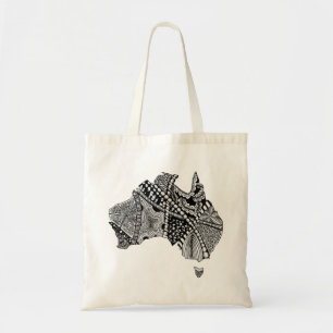 Decorative Australian Map Tote Bag